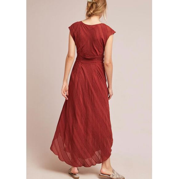 Anthro Anthropologie Moulinette Soeurs Guinevere Belted Textured Maxi Dress 10P - Picture 3 of 11